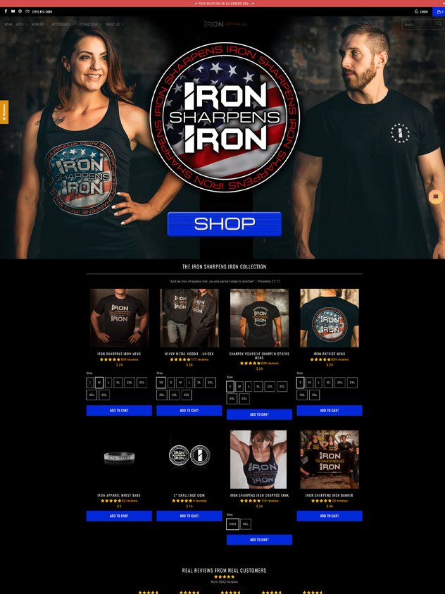 Iron apperal  Custom Built  Shopify Theme