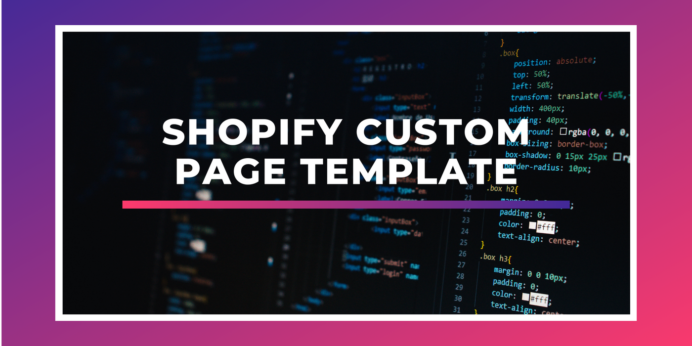 Shopify Custom Page Template