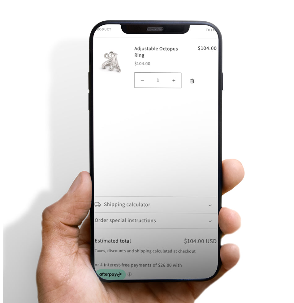 Dawn AfterPay Icon  on Slide out or Cart page